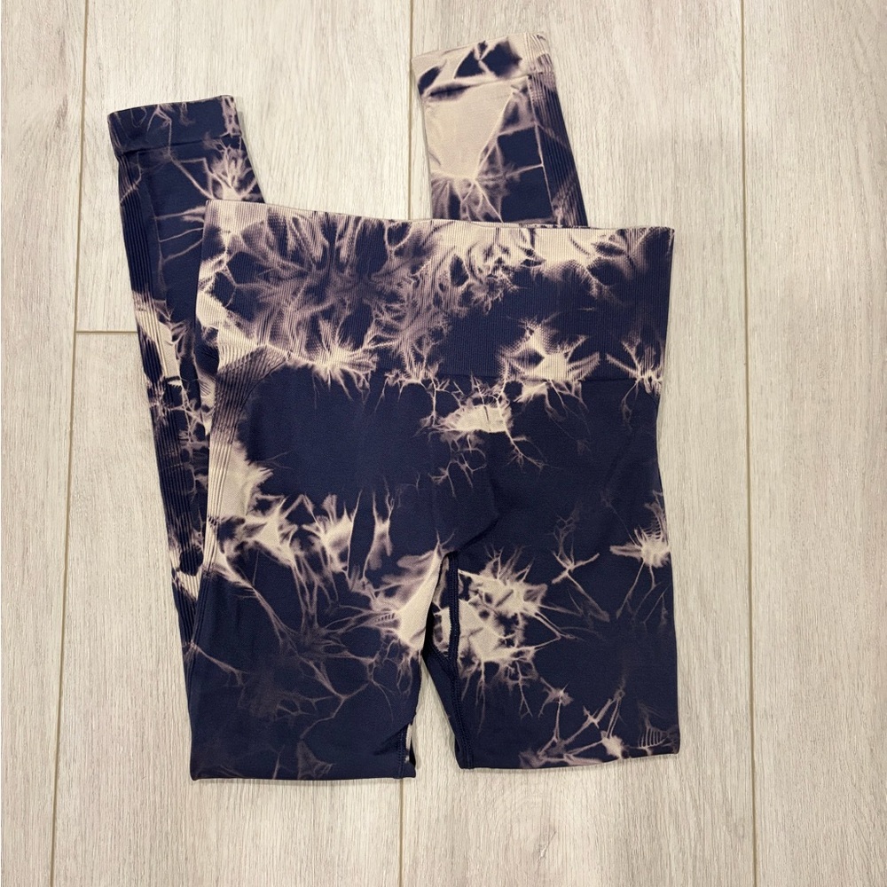 Yaavii Seamless Tie Dye Leggings Dark Blue